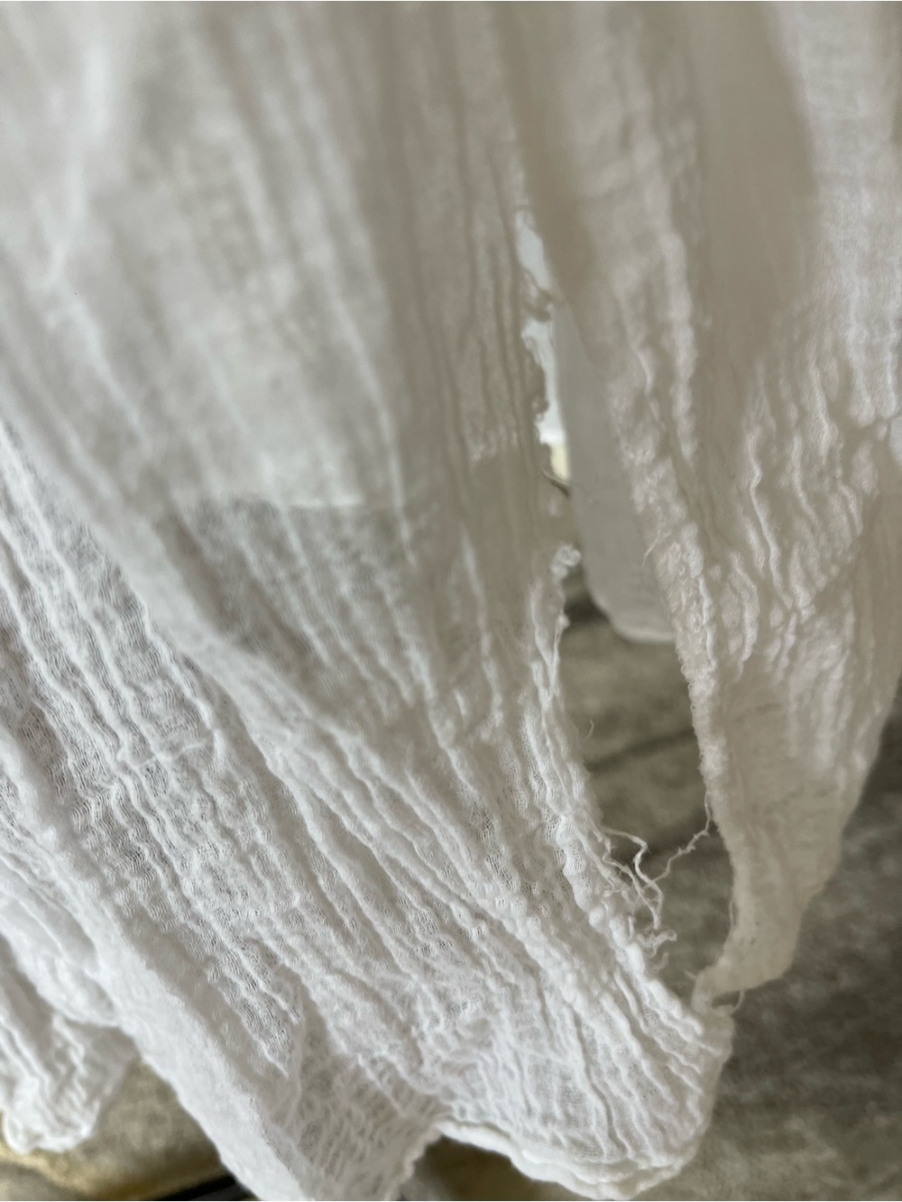 Speed Control White Cottagecore Midi Dress Lace Puff Sleeve Smocked Large - Picture 9 of 9